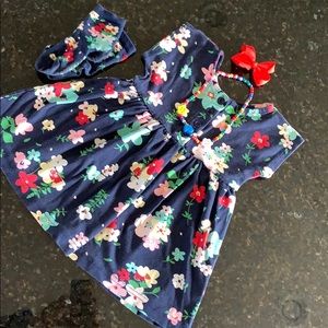 Hanna Andersson size 90 (3T) Dress and socks